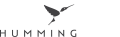 Minimalist logo featuring a hummingbird in flight with the company name "Hummingbird Bathrooms and Kitchens" below; "HUMMING" in bold dark lettering and "BIRD" in lighter text blending into the white background, representing kitchen, bathroom, construction, and design services.